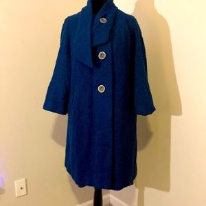 [Item 160] Vintage Blue Coat; 3/4 sleeves; - Size Medium-Large